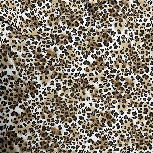 Topshop Blouse Size 8 Animal Print Ruffle Yoke Blouse - Picture 6 of 10